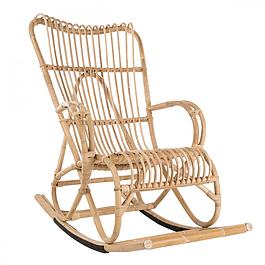 Rocking chair rotin haut dossier vintage