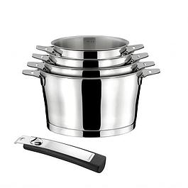 Série de 4 casseroles CUISINOX - 14/16/18/20 cm inox avec poignée