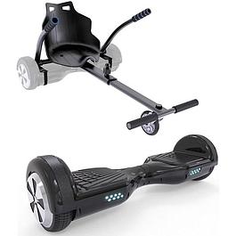 Ensemble Hoverboard + Kart Pilot - URBANGLIDE - Noir - Roues 6.5 - Longueur ajustable