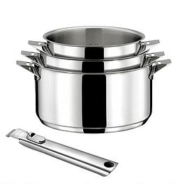 Série de 3 casseroles - Cuisinox - 16/18/20cm inox avec poignée