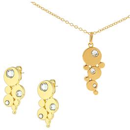 Ensemble collier et boucles d'oreilles bulles et strass LES INTERCHANGEABLES