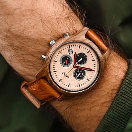 MONTRE CHRONOGRAPHE HOMME EN BOIS