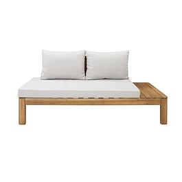 Banquette de jardin en bois d'acacia FSC - 2 personnes - Avec coussins