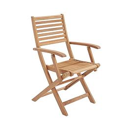 Ensemble de 4 fauteuils de jardin pliants en Acacia FSC