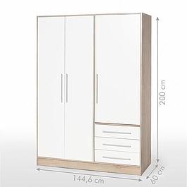 Armoire contemporaine - chêne et blanc