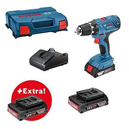 Perceuse visseuse Bosch Professional - 18V-21 + 3 batteries GBA 18V 2,0Ah + chargeur GAL 18V-20 - L-CASE