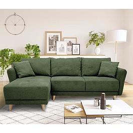 3-4 seater reversible convertible corner sofa - Olive Green Fabric - Storage box