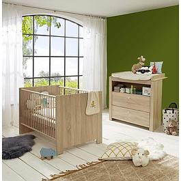 Chambre bébé Duo : Lit + Commode à langer - Chêne