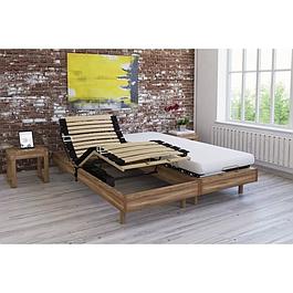 Ensemble relaxation matelas + sommiers électriques décor chêne clair