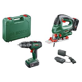 Ensemble 2 outils - BOSCH - Perceuse à percussion 18 + Scie sauteuse PST 18 (2 batt, 1 chargeur, 1 coffret)