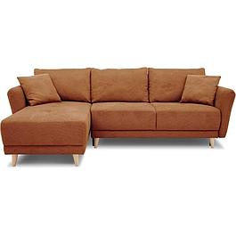 3-4 seater reversible convertible corner sofa - Terracotta fabric - Storage box