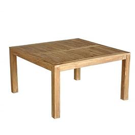 Square garden table in solid teak