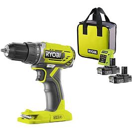 Perceuse-visseuse compacte - RYOBI - 18V ONE+ - 2 batteries lithium+ 2,0 Ah - chargeur 1,5 A - Sac de transport