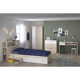 Chambre enfant complète - PARISOT - Tête de lit + lit + commode + armoire + bureau