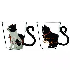 Set de 2 tasses 300 ml décor chat