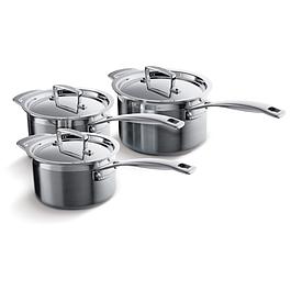 TRIO DE CASSEROLES EN INOX LE CREUSET