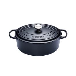 COCOTTE OVALE EN FONTE ÉMAILLÉE 35 CM NOIR MAT LE CREUSET