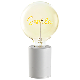 Lampe ampoule à poser 'SMILE' - socle blanc