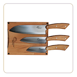 Planche 3 couteaux SANTOKU