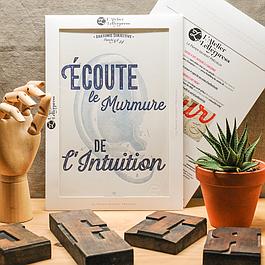 Affiche Letterpress Écoute le murmure de l’Intuition