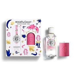 Coffret Noël Roger & Gallet eau parfumée et bougie rose