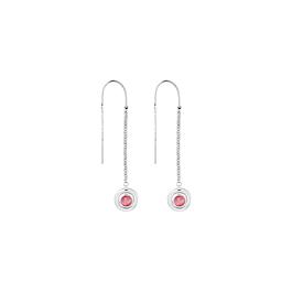 Boucles d'oreilles - argent massif et rhodochrosite - CHRISTOFLE