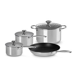 Ensemble 4 pièces de cuisson - inox - LE CREUSET