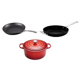 ENSEMBLE COCOTTE, SAUTEUSE ET POÊLE LE CREUSET®