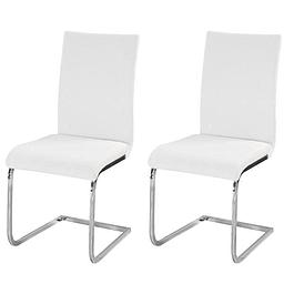 ENSEMBLE DE 2 CHAISES DE SALLE À MANGER BLANCHES - STYLE CONTEMPORAIN