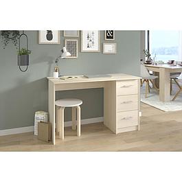 BUREAU 3 TIROIRS - DÉCOR ACACIA - L 121 x P 55 x H 74 CM