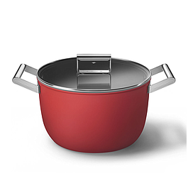 FAITOUT - DIAM 26 CM - AVEC COUVERCLE - ROUGE MAT - SMEG