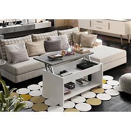 TABLE BASSE RELEVABLE - BLANC & GRIS